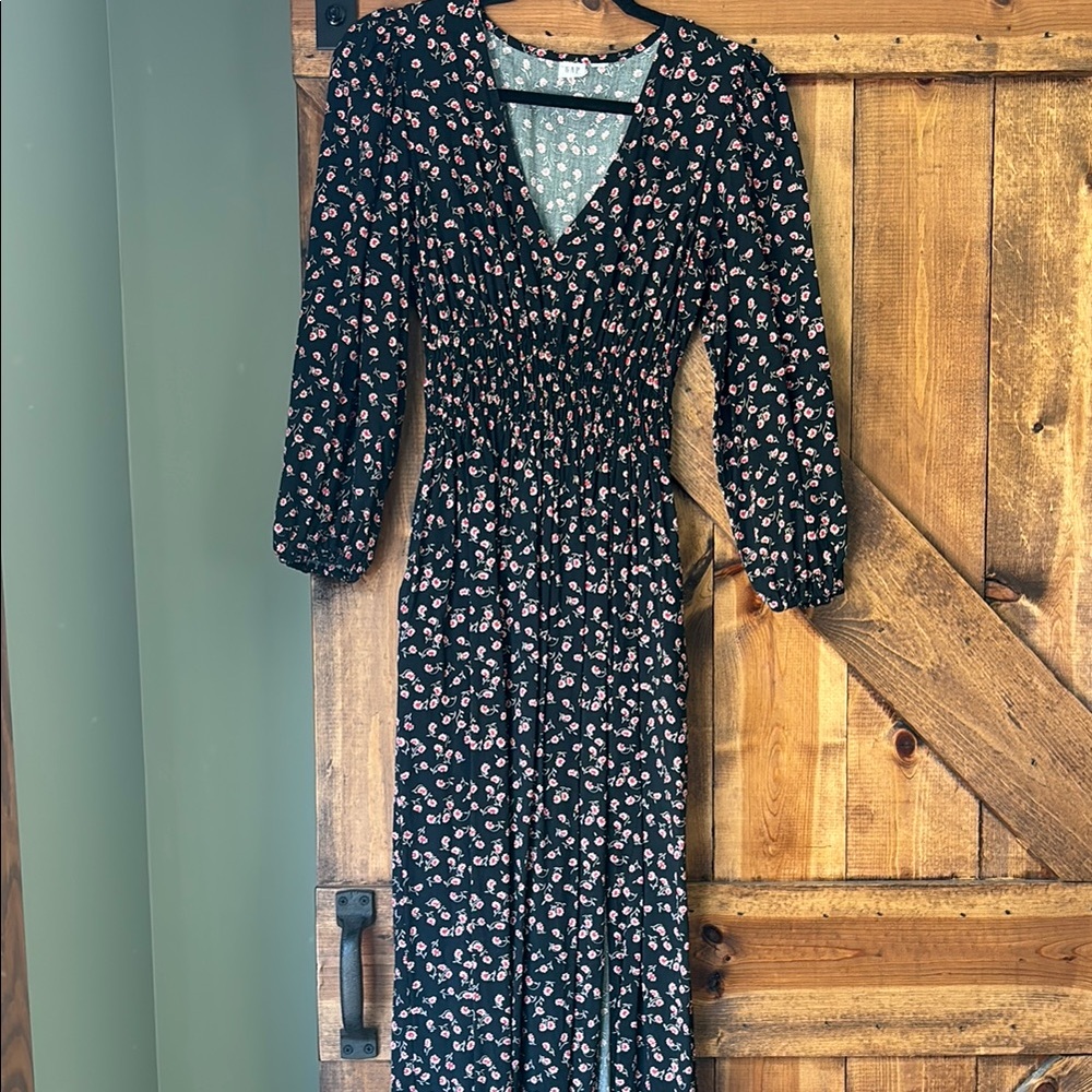Floral Black Dress